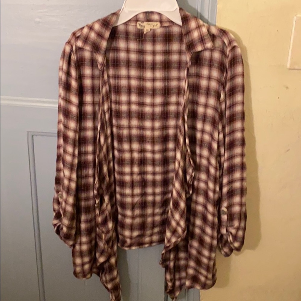 Purple Plaid Cardigain